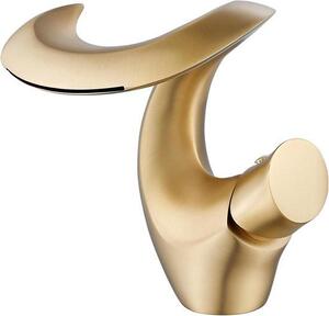 Rubinetto da cucina in ottone con tubo flessibile G3/8 - Colore oro - Finitura lucida