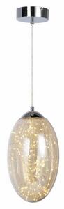 Lampada a sospensione LED Irma cromata 15W, bianco caldo, 1200 lm, vetro, dimensioni: 100x20x20 cm, IP20, Reality