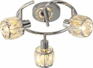 Lampada da soffitto Crownie cromata 3xE14x40W in metallo, dimensioni: 17x25x25 cm, IP20, Reality