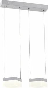 Lampada a sospensione LED Gina argento-bianca 12W, luce bianca neutra 1920 lm, plastica, dimensioni: 100x45x18 cm, IP20, Reality