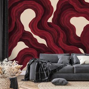 Carta da parati – Onde astratte color bordeaux
