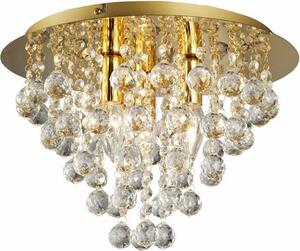 Lampada da soffitto London Crystal dorata 3xE14x40W in metallo, dimensioni: 26x38x38 cm, IP20, Reality