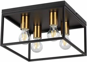 Lampada da soffitto Cage in ottone scuro 4xE27x40W in metallo, dimensioni: 18x32x32 cm, IP20 Reality