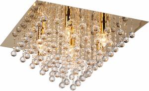 Lampada da soffitto Lancaster Crystal dorata 7xE14x40W in metallo, dimensioni: 31x56x56 cm, IP20, Reality