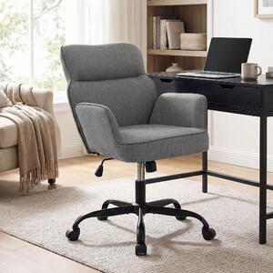 Sedia da ufficio CLP Amado, rivestita in tessuto, con altezza regolabile, girevole a 360°, con schienale fino a 135 kg | Colore: grigio