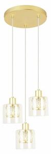 Lampada a sospensione Elmo dorata 3xE14x40W in metallo, dimensioni: 120x25x25 cm, IP20, Reality