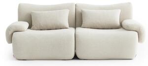 MILYSOFA SOFATIME Divano modulare, lineare, a 2 posti, raffinato tessuto bouclé, beige crema