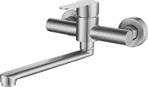 Rubinetto da cucina - Rubinetto girevole - Modello basso, bocca girevole - Rubinetto a parete - Rotazione a 360° - Rubinetto da lavello a parete
