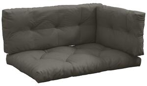 Outsunny Set 3 Cuscini da Giardino per Divani e Pallet in Poliestere con Imbottitura Spessa, Grigio Carbone|Aosom