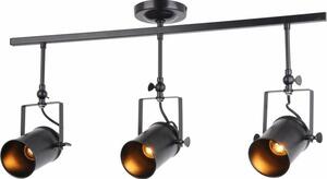 Lampada a sospensione Gemma nera 3xE27x40W in metallo, dimensioni: 42x70x12 cm, IP20, Reality