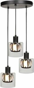 Lampada a sospensione Elmo nera 3xE14x40W in metallo, dimensioni: 120x25x25 cm, IP20, Reality