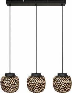 Lampada a sospensione Elaine nera 3xE27x40W in metallo, dimensioni: 120x75x20 cm, IP20, Reality