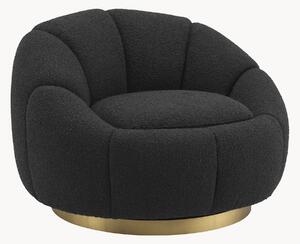 Poltrona lounge girevole in bouclé Inger