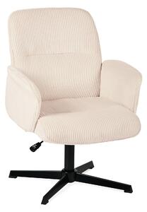 Meubles Cosy: sedia girevole ergonomica regolabile con braccioli in velluto a coste beige – THOMASINA