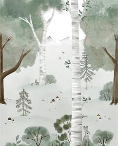 Carta da parati per bambini 200 cm x 248 cm Birch Forest - Lilipinso