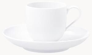 Tazzina da caffè in porcellana fatta a mano con piattino Urbino, set da 2