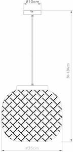 Lampada a sospensione Elaine nera 1xE27x40W in metallo, dimensioni: 120x35x35 cm, IP20, Reality