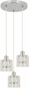 Lampada a sospensione Elmo cromata 3xE14x40W in metallo, dimensioni: 120x25x25 cm, IP20, Reality