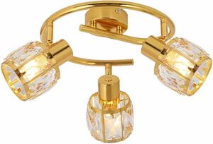 Lampada da soffitto Crownie dorata 3xE14x40W in metallo, dimensioni: 17x25x25 cm, IP20, Reality