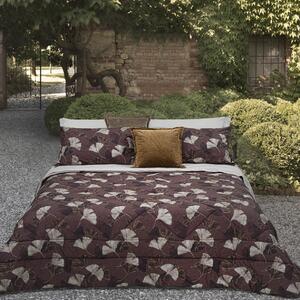 Trapunta MATRIMONIALE - 270X260 Ginko MARRONE Percalle Caleffi