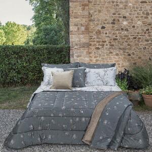 Trapunta MATRIMONIALE - 270X260 Jap Ramage GRIGIO Raso Di Cotone Caleffi