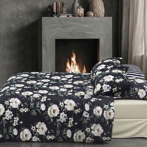 Completo Lenzuola MATRIMONIALE - 250X290 175X205 2 FEDERE 50X80 Nocturnal NERO Raso Di Cotone Caleffi
