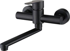 Rubinetto da cucina - Montaggio a parete - Acciaio inossidabile - Nero - 26*11 cm - Rubinetto monocomando