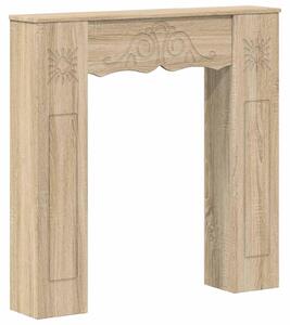 Cornice per camino in legno effetto Sonoma, dimensioni 102 x 20 x 102 cm