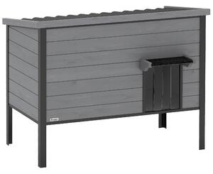 PawHut Cuccia Impermeabile con Tetto Apribile, Fondo Estraibile e Ingresso, per 1-2 Gatti fino a 12 kg, 85x55x70 cm, Grigio Chiaro | Aosom Italy