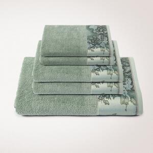 Set Asciugamani In Spugna STANDARD Geo Tartan Green UNICA Cotone Caleffi