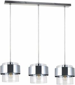 Lampada a sospensione Quan cromata 3xE27x40W in metallo, dimensioni: 120x65x18 cm, IP20, Reality