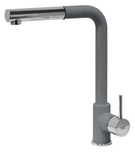 Plados Miscelatore Cucina con Doccetta estraibile Rubinetto Monocomando materiale Ultrametal colore Cromo 40 + Titanio UM42 - VEMIXEXTL
