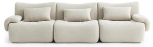 MILYSOFA SOFATIME: divano componibile a 3 posti, dal design lineare, in tessuto a riccioli color crema e beige