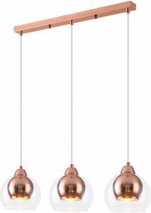 Lampada a sospensione Clara oro rosa 3xE27x40W vetro, dimensioni: 100x61x15 cm, IP20 Reality
