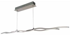 Lampada a sospensione LED Wave Line grigio-alluminio 10W, bianco caldo, 1600 lm, acrilico, dimensioni: 120x100x8 cm, IP20, Reality