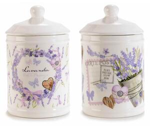 Set 2Pz Barattolo da Cucina in Ceramica - Lavanda - Stile Provenzale