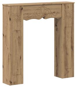 Cornice per camino in legno effetto "Artisan Oak", dimensioni 102 x 20 x 102 cm