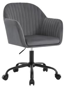 Sedia da ufficio Samt - Sedia girevole ergonomica - Regolabile in altezza - Con braccioli - Schienale alto - Con rotelle - Grigio scuro