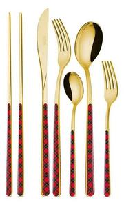 Set 42 Pz Posate Christmas Tartan Asia - Neva Posateria Creativa