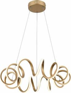 Lampada a sospensione LED Loop dorata 40W, bianco neutro 3200 lm, acrilico, dimensioni: 120x55x55 cm, IP20, Reality