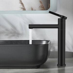 Braccio di lavaggio in acciaio inossidabile, nero, per lavabi alti, con ugello a 360 gradi, dal design moderno