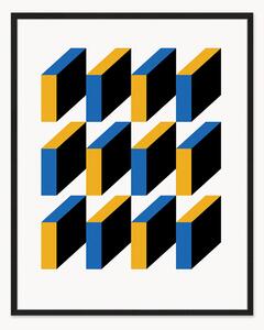 Stampa digitale incorniciata Bauhaus Abstract Squares