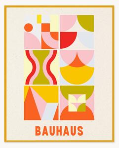 Stampa digitale incorniciata Bauhaus in arancione