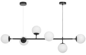 Lampadario a sfere bianche in metallo nero CEREDO W6