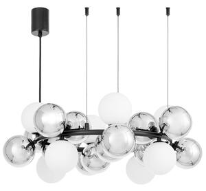 Lampadario a sospensione design nero bianco argento a sfere SAONA W24