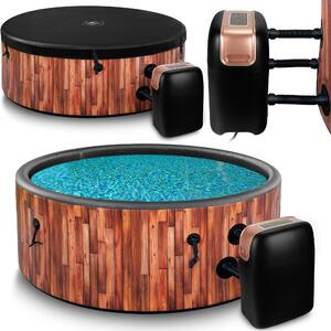 COIL idromassaggio SPA gonfiabile, piscina con idromassaggio, extra sottile, interno ed esterno, 6 persone, 175 cm, TEAK