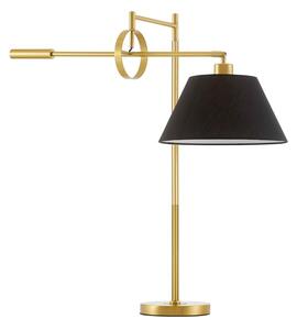 Lampada da tavolino moderna ottone con paralume nero TURINA