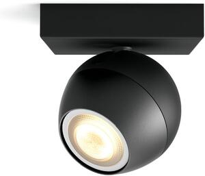 Philips Hue White Amb. Buckram Spot 1 flg. nero 350lm DS