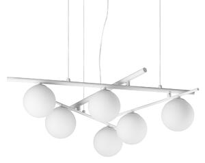 Lampada A Sospensione Atlas 6 G9 4W Dimmerabile Bianca Ideal Lux