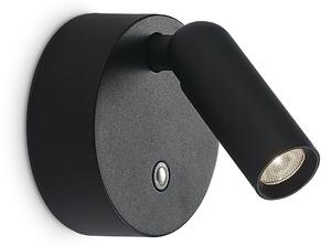 Applique Bean LED 3W Luce Calda Nero Dimmerabile Ideal Lux